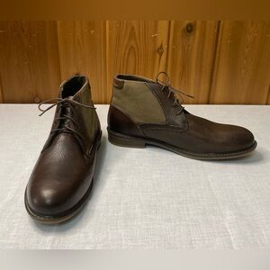 Steve Madden P-Karter Men's Sz 13 Dark Brown Leather Ankle Boots Lace Up NWOB